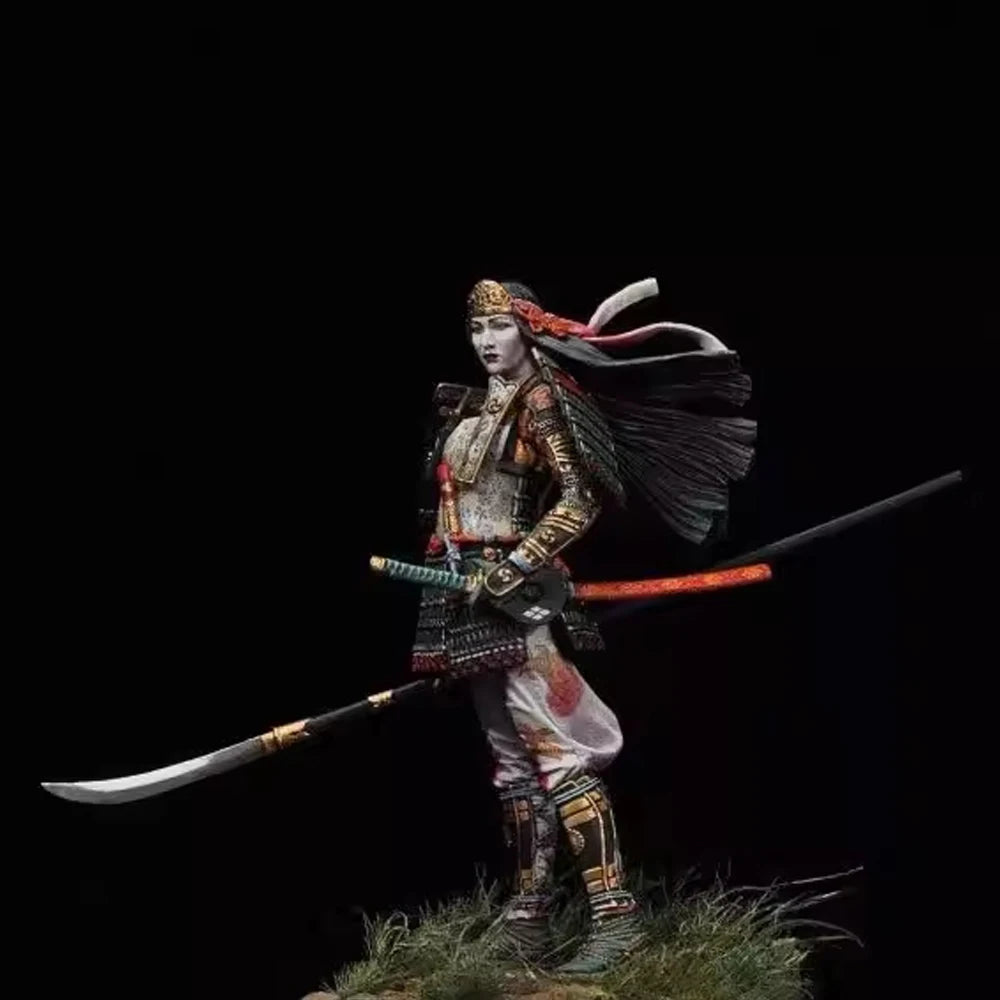 1/18 Medieval Japanese Warrior Tomoe Gozen, Resin Model Figure Kit, Unassembled and Unpainted