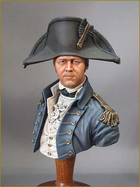 1/10 Napoleonic British Naval Captain, Resin Model Bust Kit, Unassembled and Unpainted