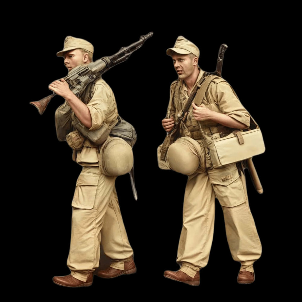 1/35 WWII British Tropical Infantry with Pith Helmets, 12 Figures, Resin Model Figure Kit, Unassembled and Unpainted