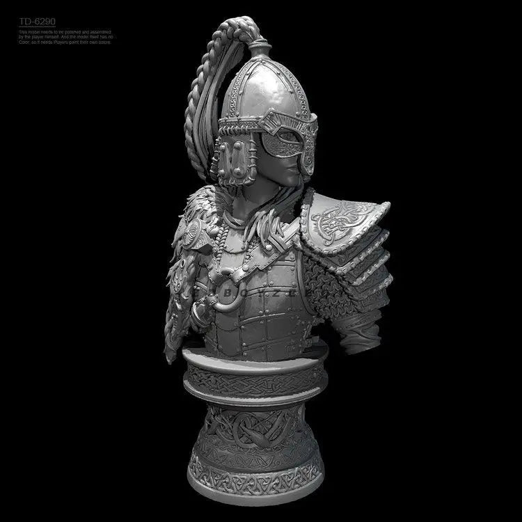 70mm Medieval Mongolian General, Resin Model Bust Kit, Unassembled and Unpainted