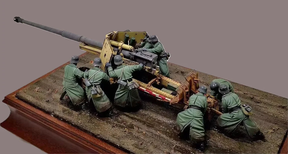 1/35 Cold War Soviet Tank & Infantry, 9 Figures, Resin Model Diorama Kit, Unassembled and Unpainted