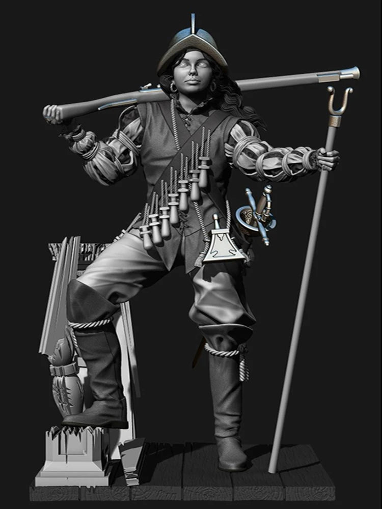 Medieval Female Fantasy Warrior, Resin Model Figure Kit, Unassembled and Unpainted
