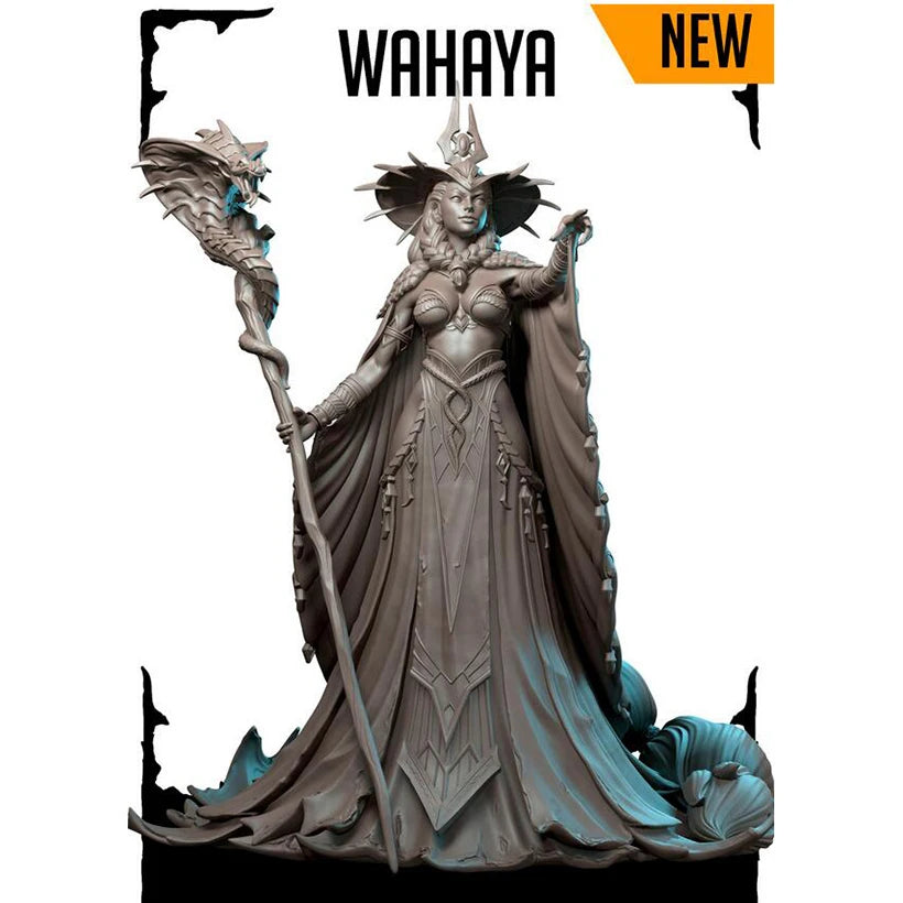 1/24 Horned Sorceress with Magical Scepter, Resin Model Figure Kit, Fantasy Theme, Unassembled and Unpainted