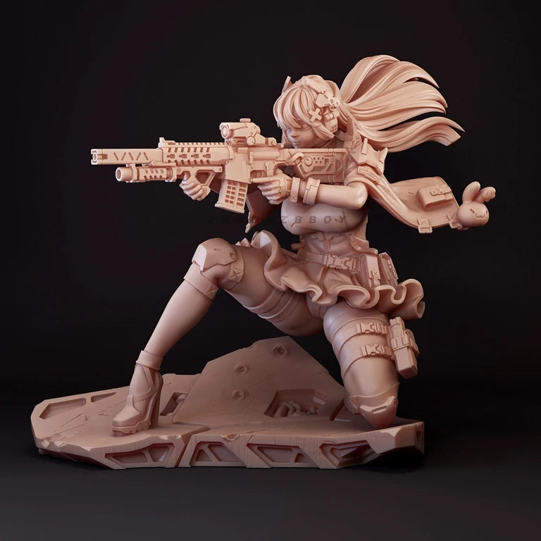 35mm Female Soldier, Resin Model Figure Kit, Anime Theme, Unassembled and Unpainted