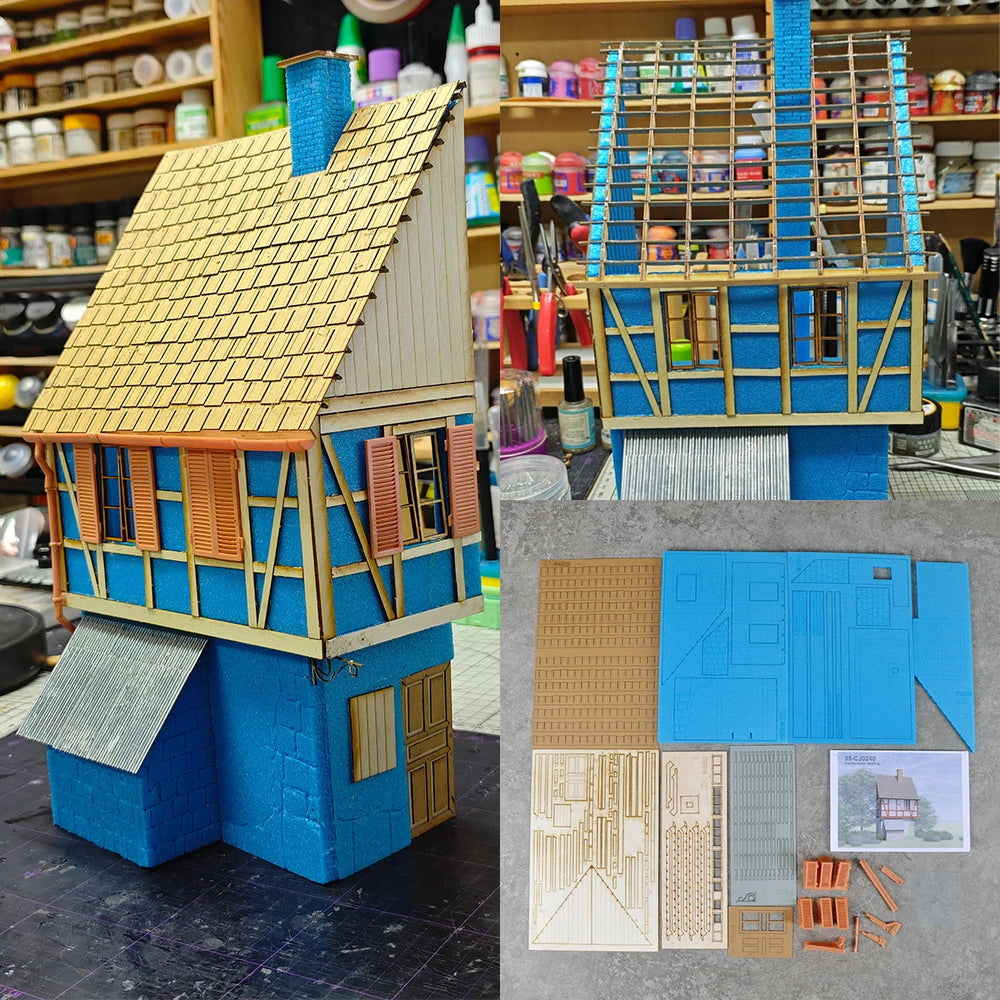 1/35 European Residential Dwelling, Resin Model Diorama Kit, Historical Theme, Unassembled and Unpainted
