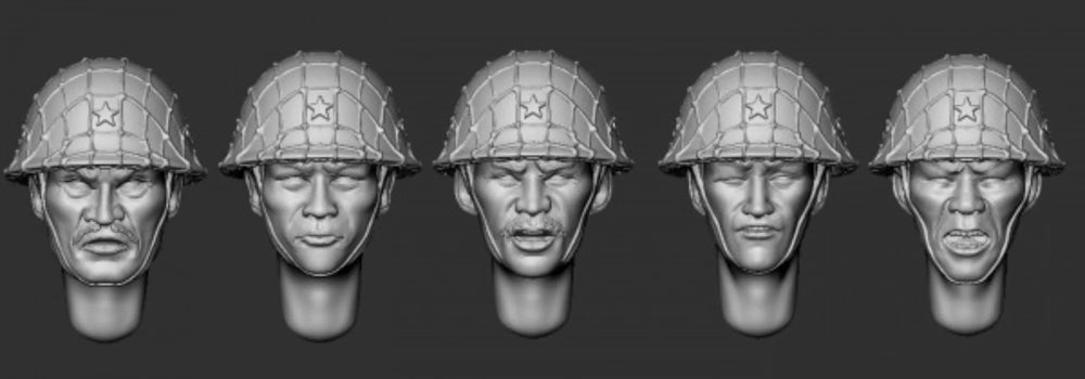 1/35 WWII Allied Soldier Heads, 5 Figures, Resin Model Bust Kit, Unassembled and Unpainted