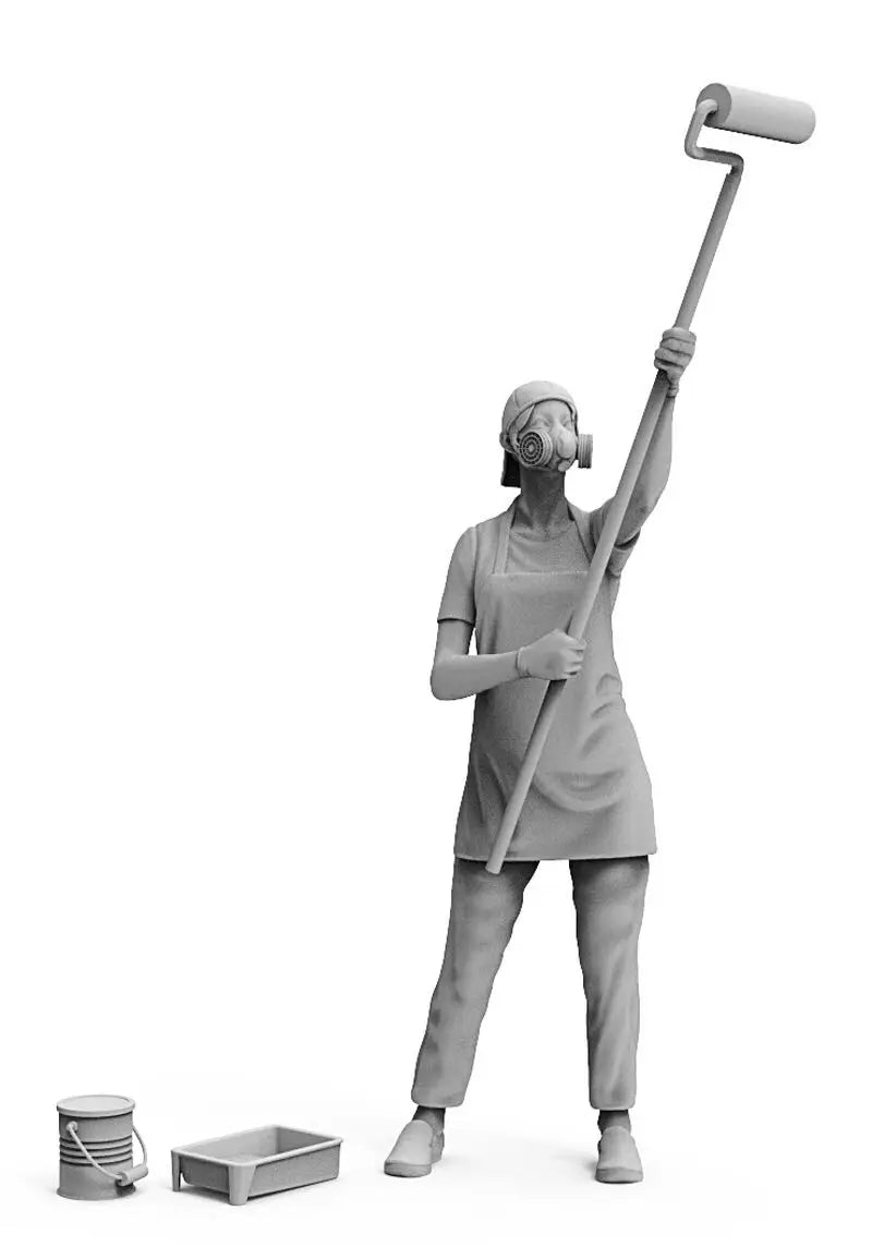 1/35 Construction Workers, 6 Figures, Resin Model Figure Kit, Historical Theme, Unassembled and Unpainted