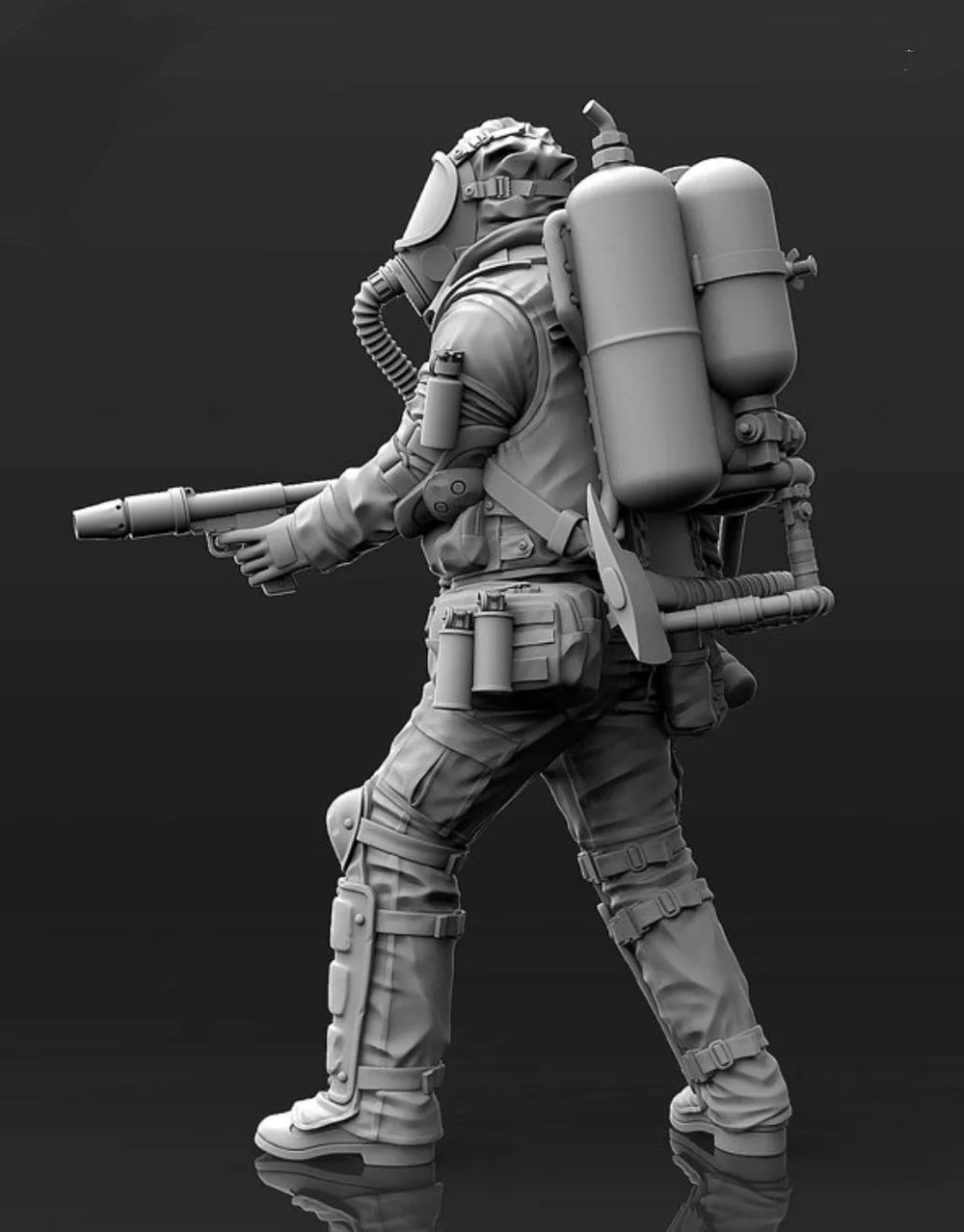 1/35 Modern Biochemical Flamethrower Soldier, Resin Model Figure Kit, Unassembled and Unpainted
