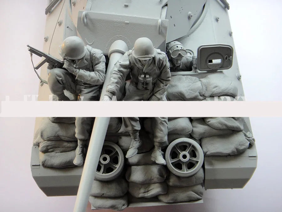 1/16 WWII Military Crew, 7 Figures, Resin Model Figure Kit, Unassembled and Unpainted