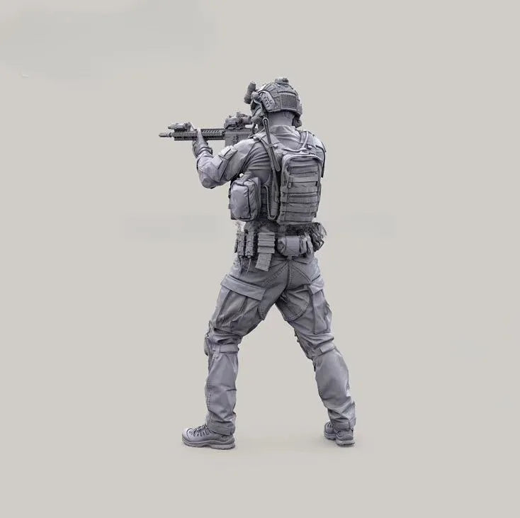 1/35 Modern Infantryman with Plate Carrier, Resin Model Figure Kit, Unassembled and Unpainted