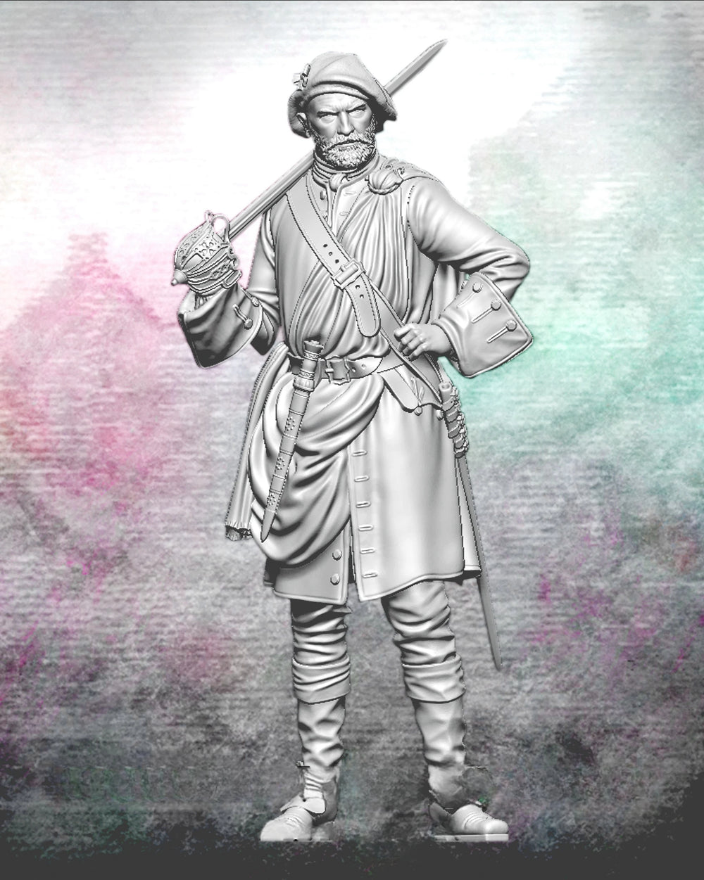 1/24 Ancient Fantasy Robed Warrior, Resin Model Figure Kit, Unassembled and Unpainted