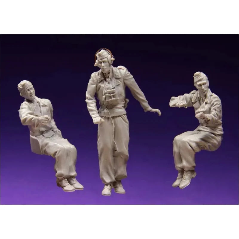 1/35 WWII German Panzer Tank Crew, 6 Figures, Resin Model Diorama Kit, Unassembled and Unpainted