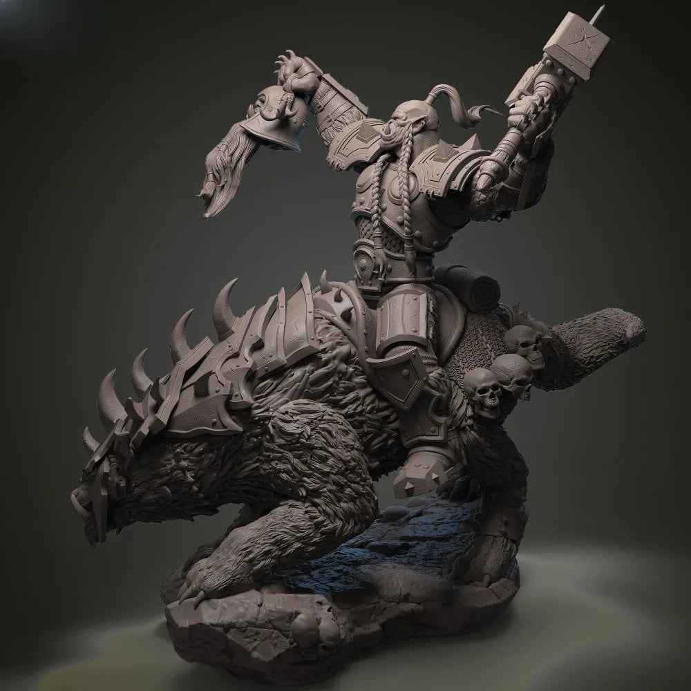 210mm Ogream Ruin Hammer, Resin Model Figure Kit, Fantasy Theme, Unassembled and Unpainted