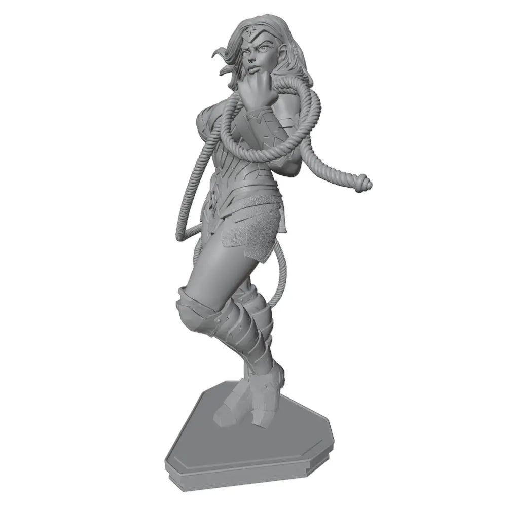 1/24 Female Warrior Wielding Lasso, Resin Model Figure Kit, Unassembled and Unpainted
