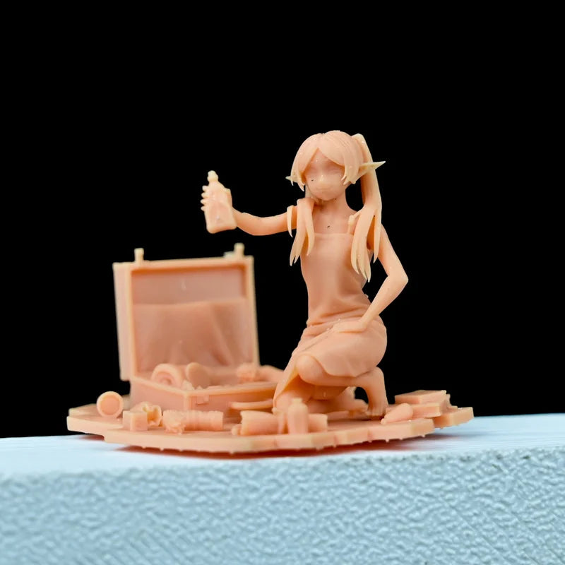 1/64 Girl with Fantasy Aesthetic, Resin Model Figure Kit, Anime Theme, Unassembled and Unpainted