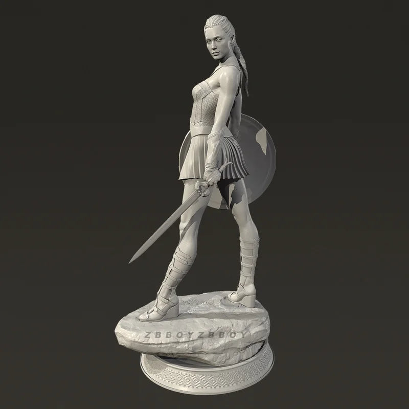 75mm Ancient Greek Female Warrior, Resin Model Figure Kit, Unassembled and Unpainted