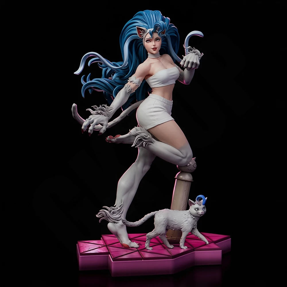1/24 Beast Girl with Familiars, Resin Model Figure Kit, Fantasy Theme, Unassembled and Unpainted