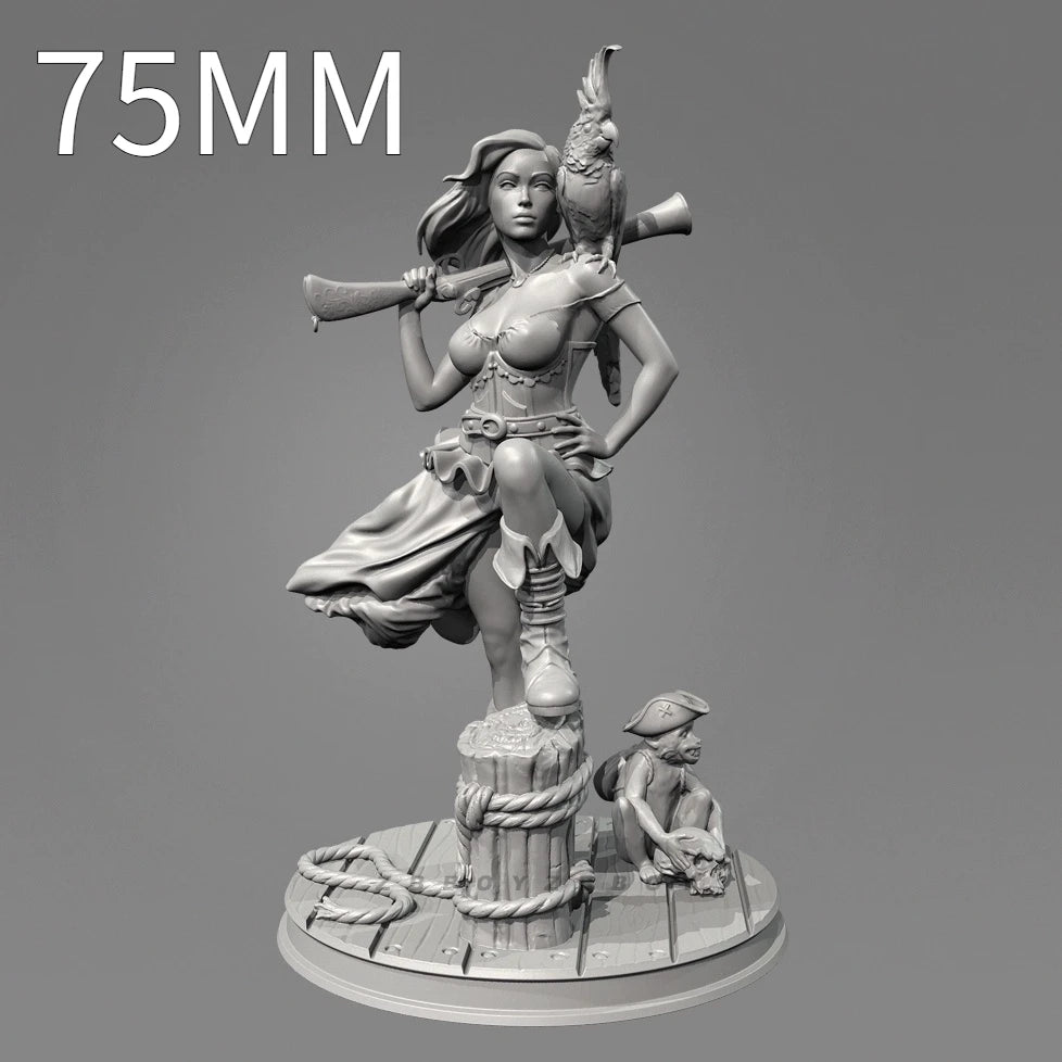 50mm Caribbean Warrior, Resin Model Figure Kit, Fantasy Theme, Unassembled and Unpainted