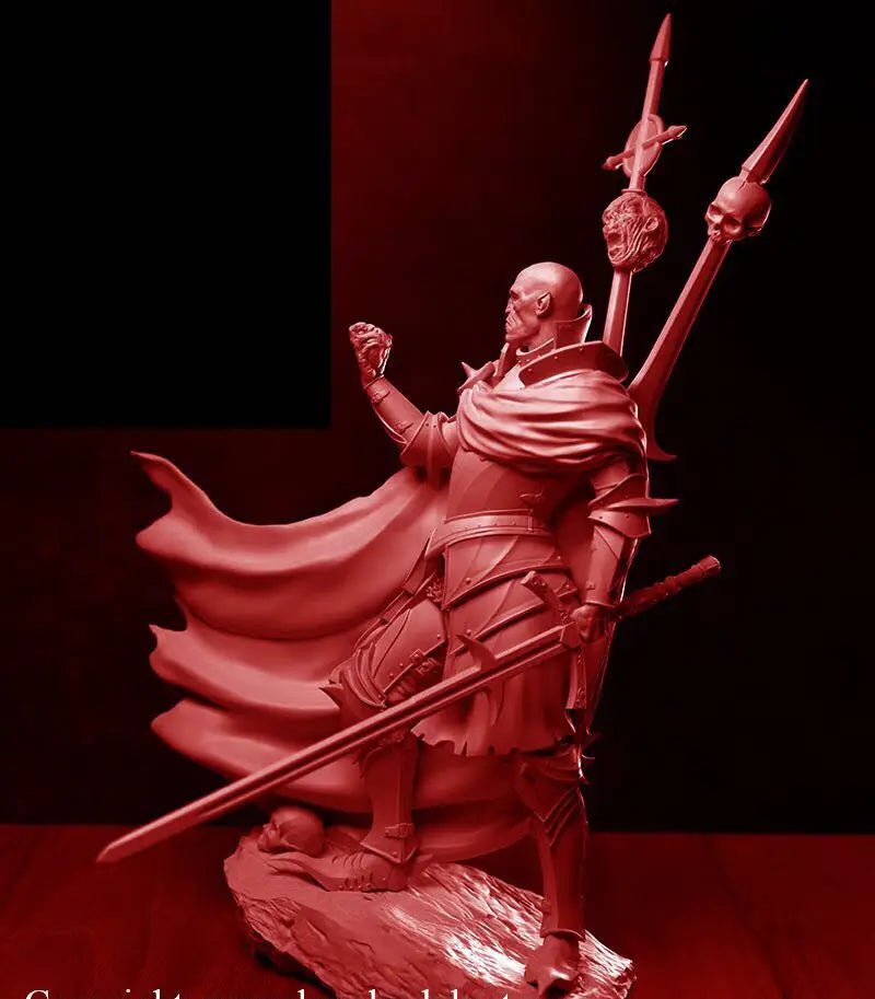 1/24 Armored Knight with Flowing Cape Dual Swords, Resin Model Figure Kit, Fantasy Theme, Unassembled and Unpainted