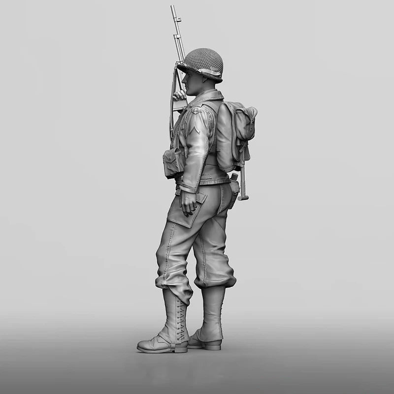 1/16 WWI Soldier Advancing with Fixed Bayonet, Resin Model Figure Kit, Unassembled and Unpainted