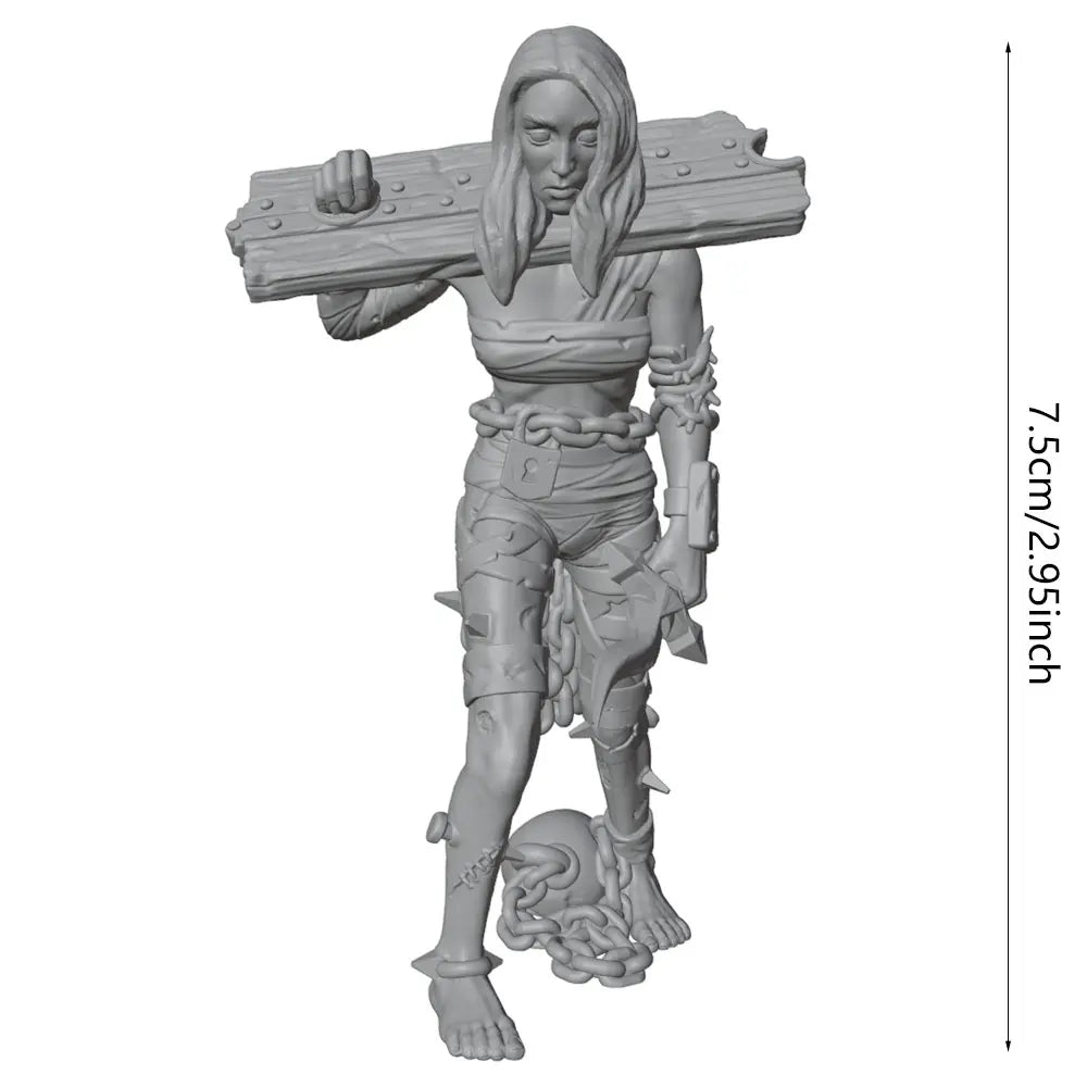 75mm Dark Fantasy Scarred Warrior, Resin Model Figure Kit, Fantasy Theme, Unassembled and Unpainted