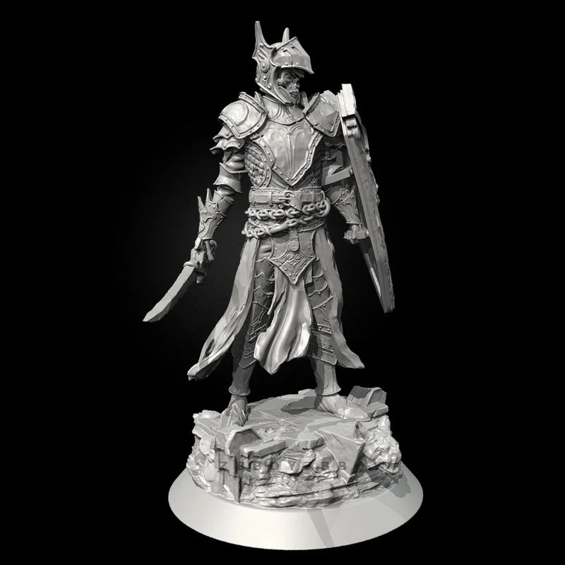 75mm Winged Horned Warrior with Dual Swords, Resin Model Figure Kit, Fantasy Theme, Unassembled and Unpainted