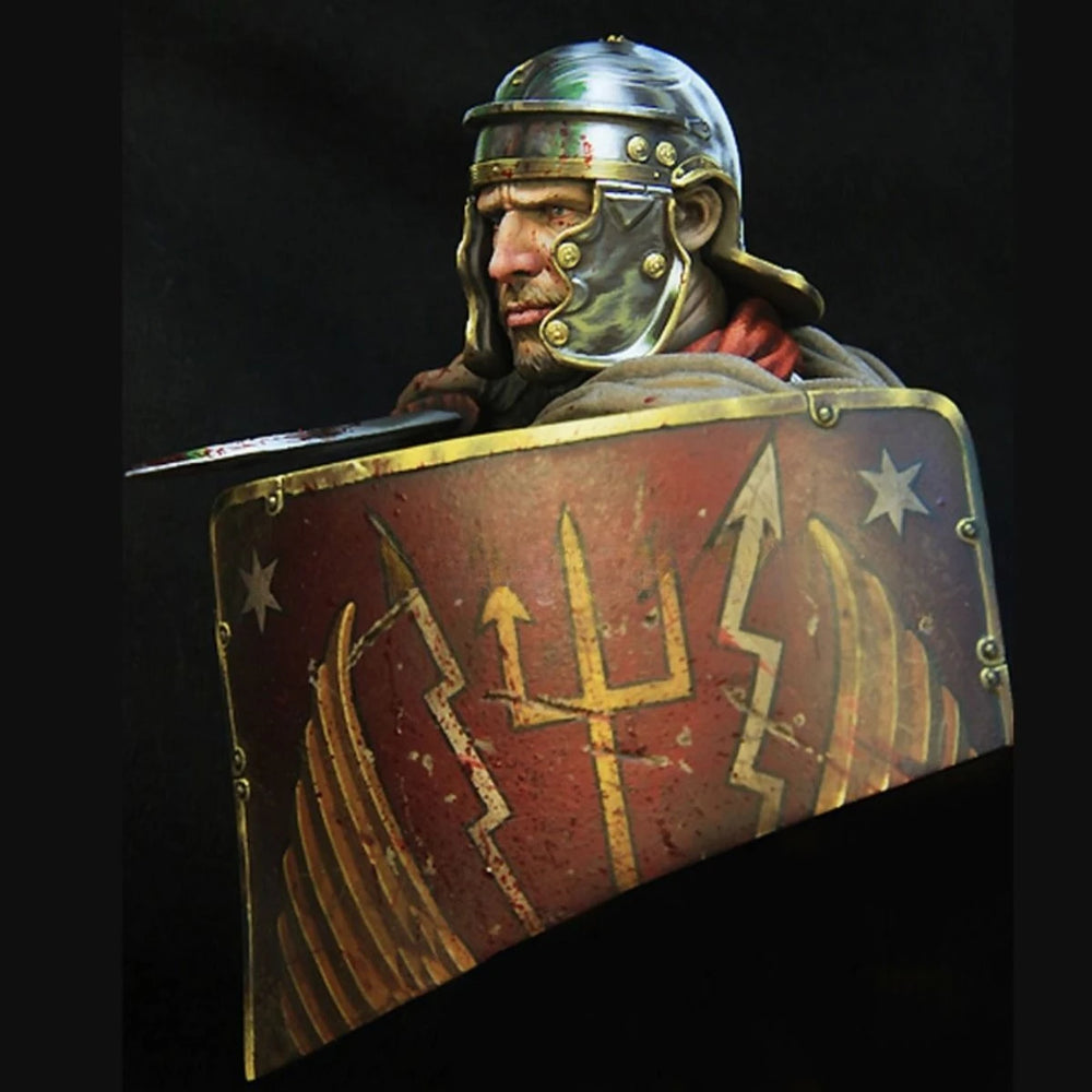 1/10 Ancient Roman Legionary with Imperial Shield, Resin Model Bust Kit, Unassembled and Unpainted