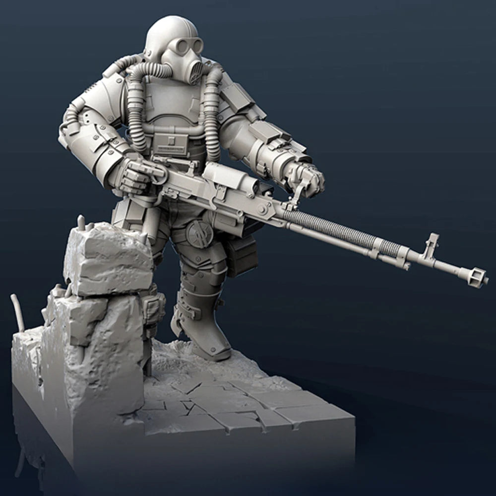 1/35 Nest Destroyer Heavy Gunner, Resin Model Figure Kit, Sci-Fi Theme, Unassembled and Unpainted