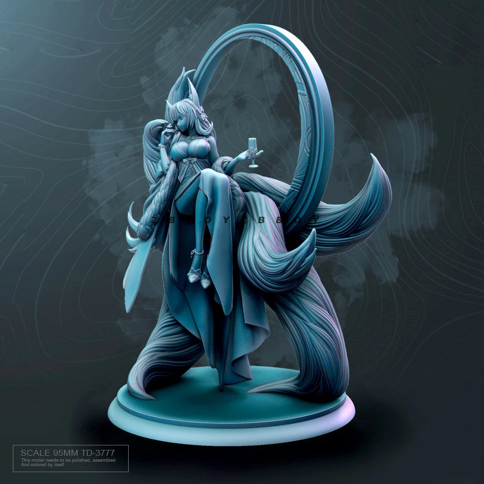95mm Winged Warrior Sorceress, Resin Model Figure Kit, Fantasy Theme, Unassembled and Unpainted