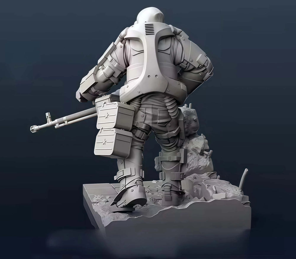 1/35 Armored Biochemical Warrior, Resin Model Figure Kit, Sci-Fi Theme, Unassembled and Unpainted
