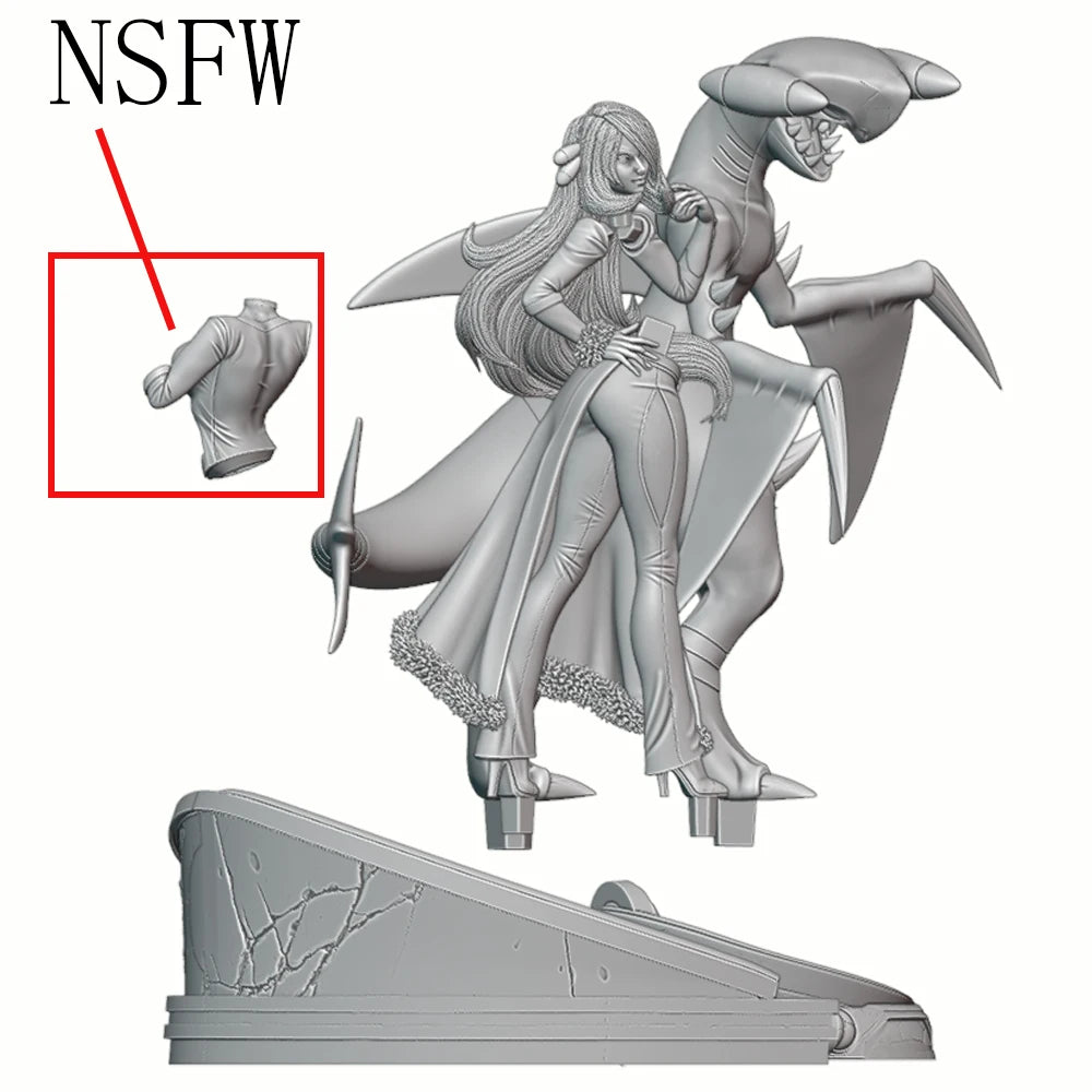 1/24 Dragon Sorceress, 2 Figures, Resin Model Figure Kit, Fantasy Theme, Unassembled and Unpainted