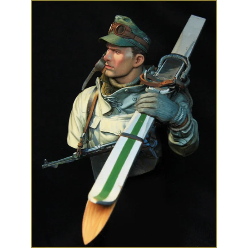 1/10 WWI German Infantryman in Stahlhelm, Resin Model Bust Kit, Unassembled and Unpainted