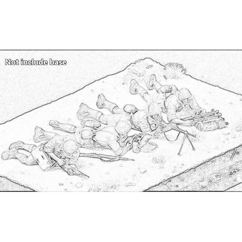 1/35 Modern Infantry in Prone Positions, 4 Figures, Resin Model Figure Kit, Unassembled and Unpainted