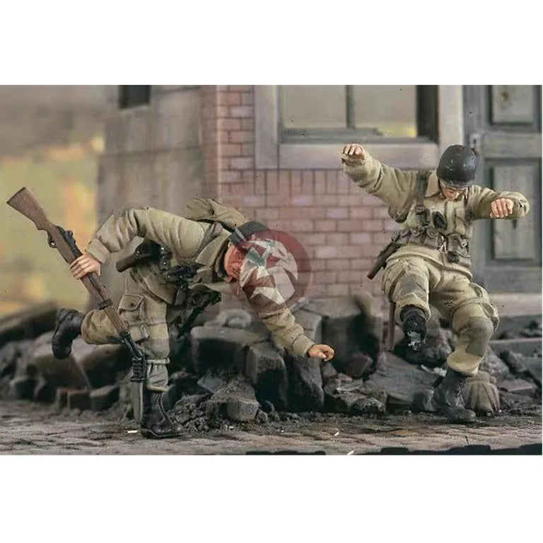 1/35 WWII German Combat Squad, 4 Figures, Resin Model Figure Kit, Unassembled and Unpainted