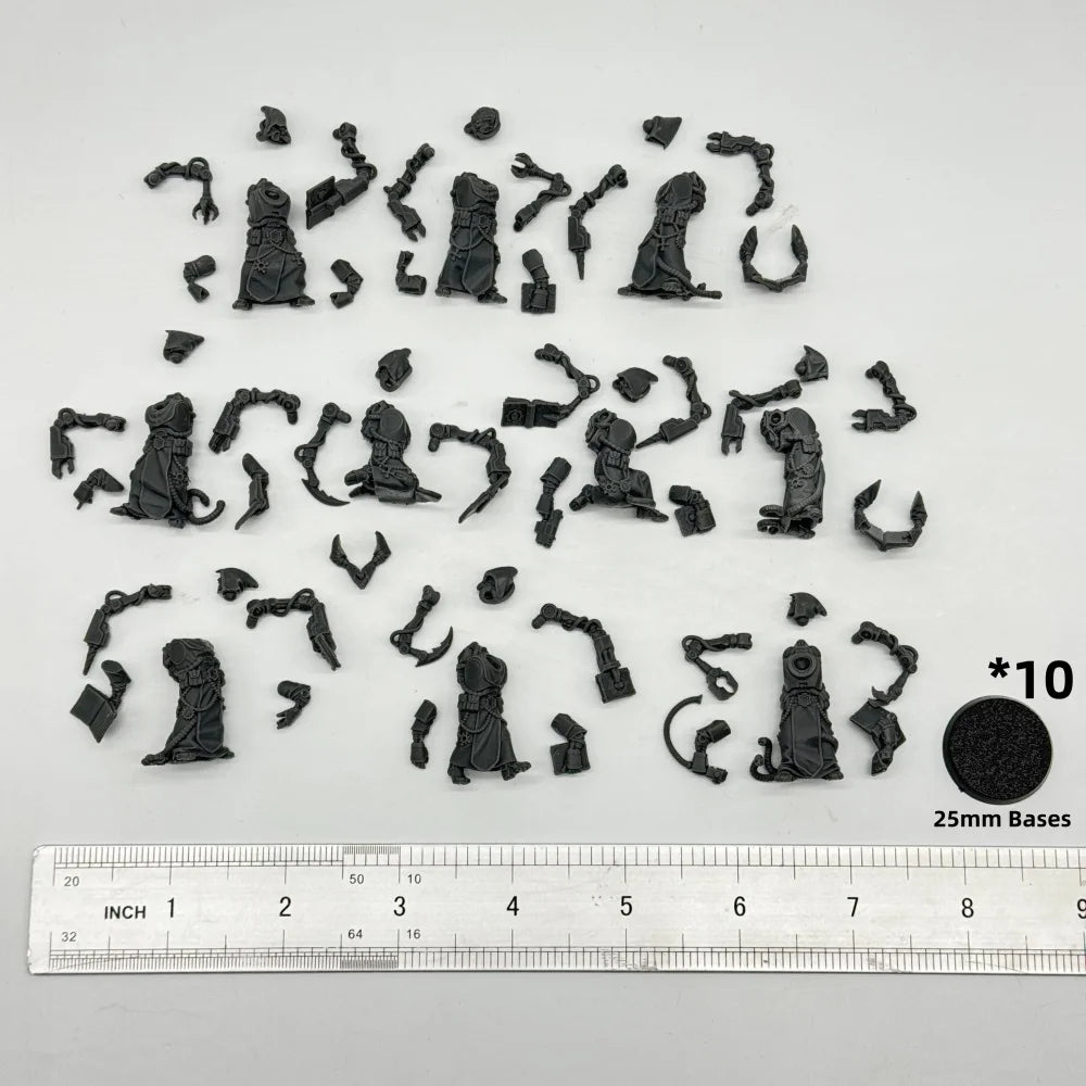 Scavenger Monks, 10 Figures, Resin Model Figure Kit, Fantasy Theme, Unassembled and Unpainted