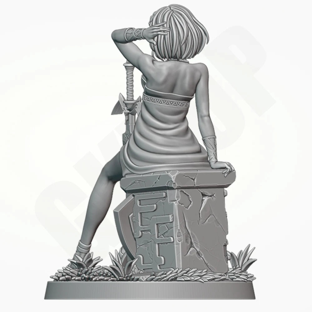 1/24 Warrior Maiden, Resin Model Bust Kit, Fantasy Theme, Unassembled and Unpainted