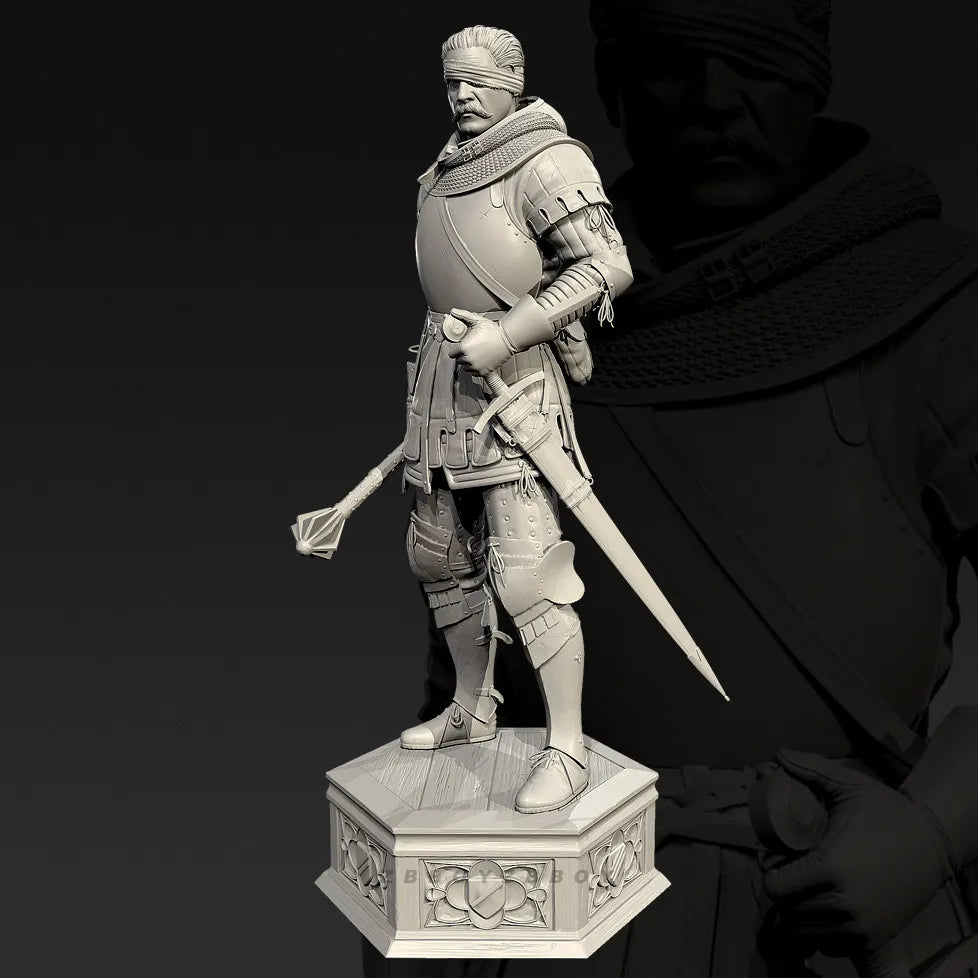 75mm Medieval Knights, 2 Figures, Resin Model Figure Kit, Unassembled and Unpainted