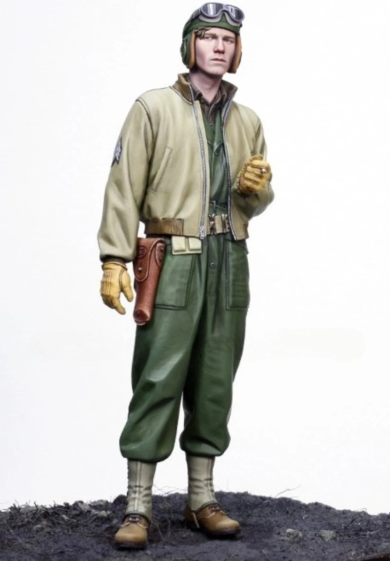 1/16 WWII Allied US Army 2AD Pilot, Resin Model Figure Kit, Unassembled and Unpainted