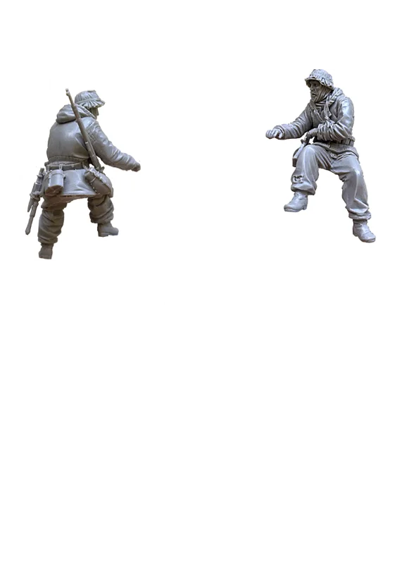 1/35 WWII Soviet Soldiers Combat Poses, 3 Figures, Resin Model Figure Kit, Unassembled and Unpainted