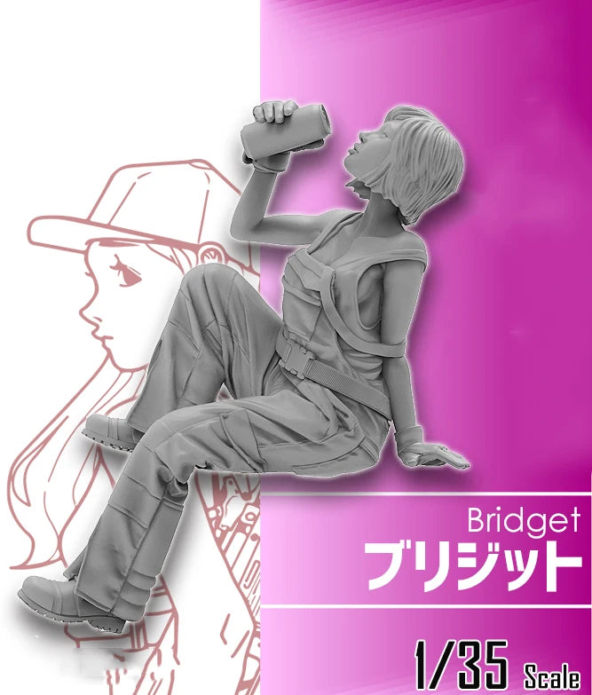 1/35 Bridget Character, Resin Model Figure Kit, Anime Theme, Unassembled and Unpainted