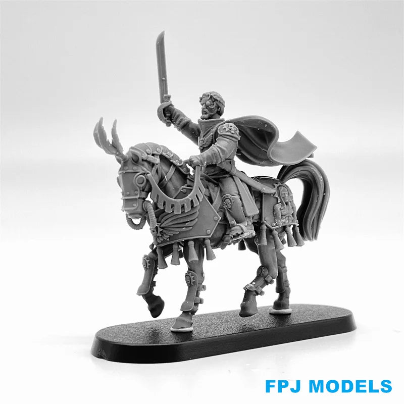 28mm Medieval Fantasy Medieval Cavalry Commanders, 12 Figures, Resin Model Figure Kit, Unassembled and Unpainted