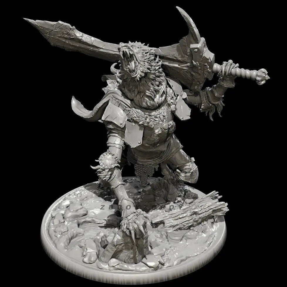 75mm Dark Fantasy Zombie Wolf King, 5 Figures, Resin Model Figure Kit, Fantasy Theme, Unassembled and Unpainted