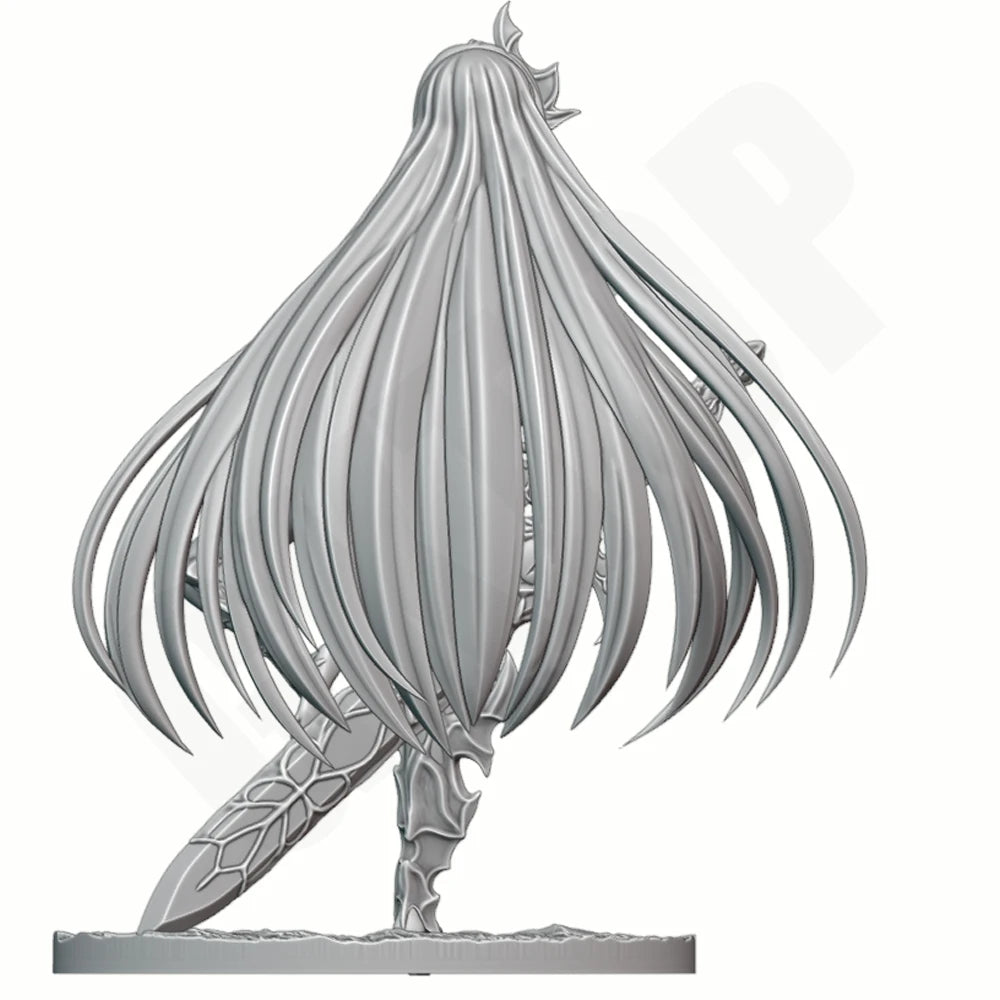 1/24 Winged Demoness Wielding Greatsword, Resin Model Figure Kit, Fantasy Theme, Unassembled and Unpainted