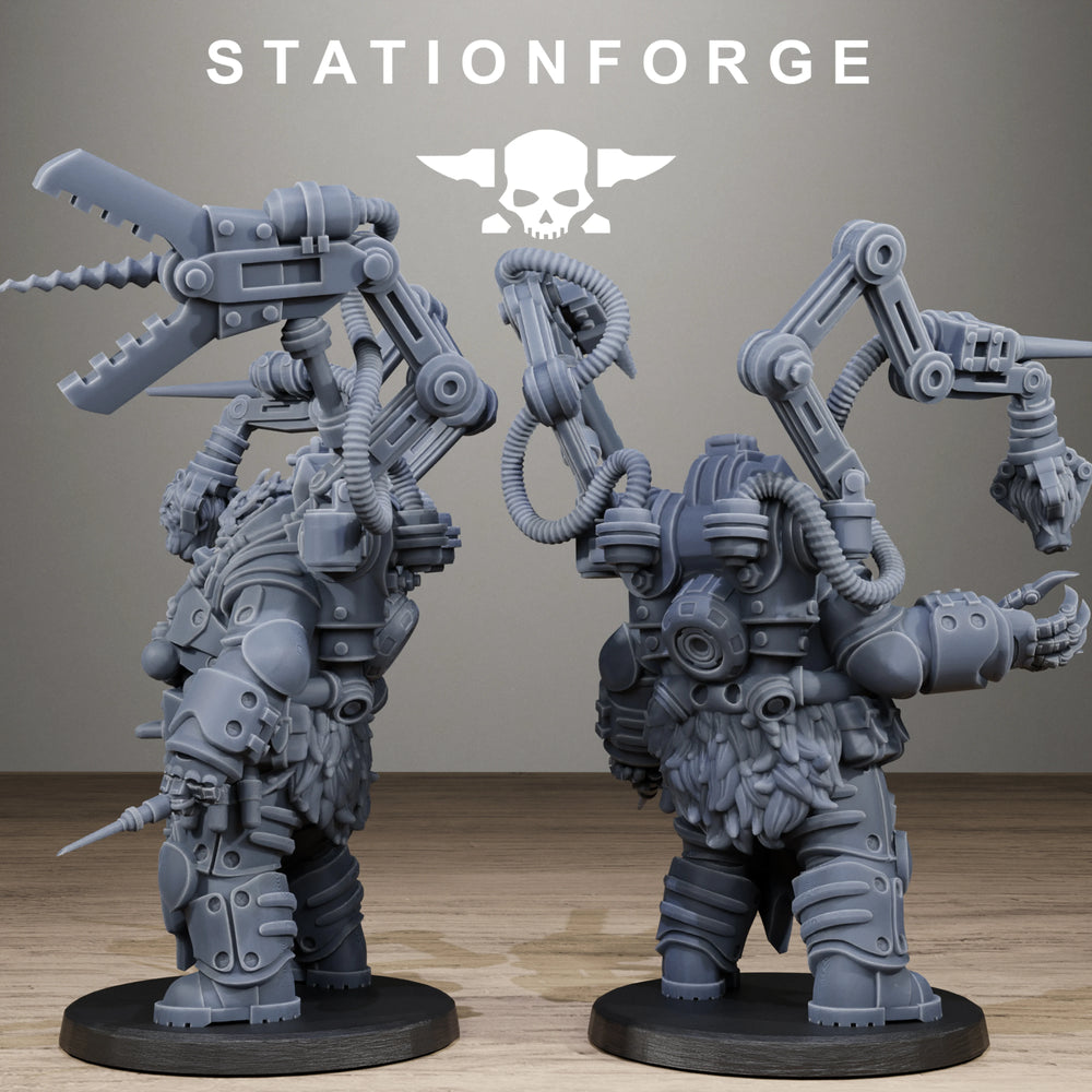 28mm Techno Savages Warriors, 18 Figures, Resin Model Figure Kit, Sci-Fi Theme, Unassembled and Unpainted