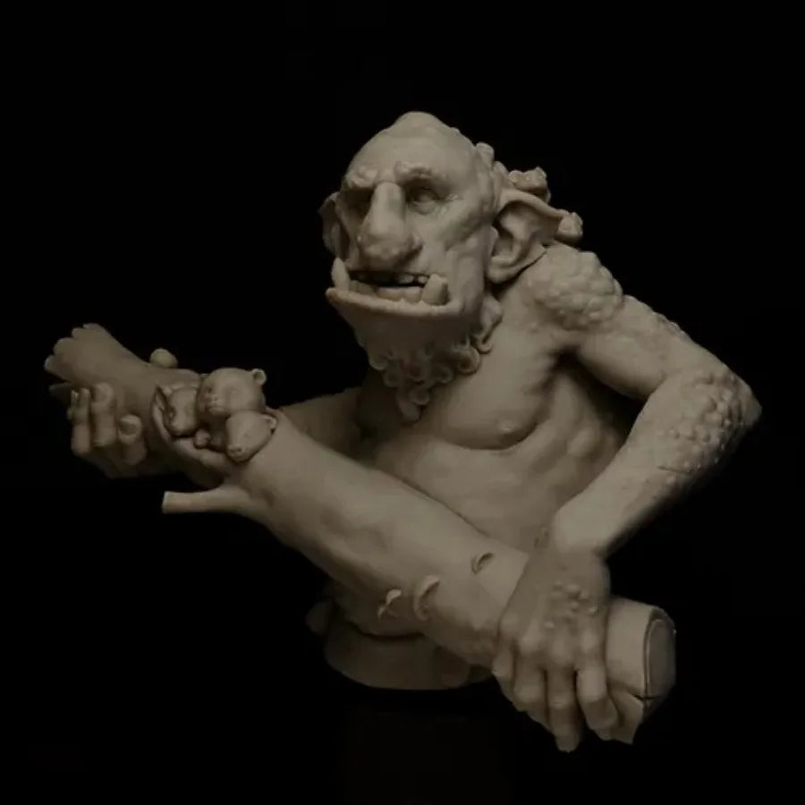 1/12 Goblin & Troll Busts, 2 Figures, Resin Model Bust Kit, Fantasy Theme, Unassembled and Unpainted
