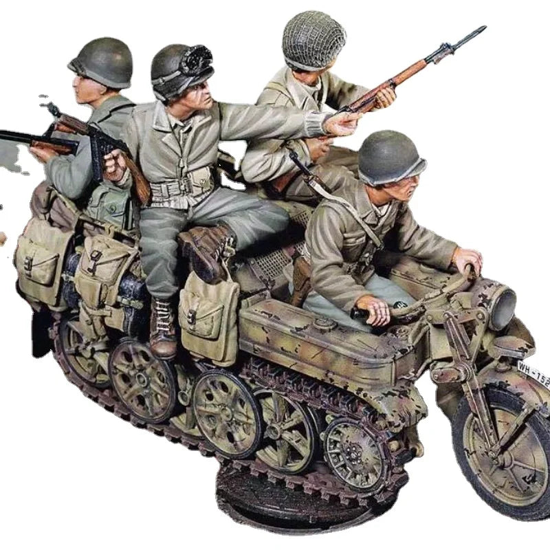 1/35 WWII US Army Rangers, 4 Figures, Resin Model Figure Kit, Unassembled and Unpainted