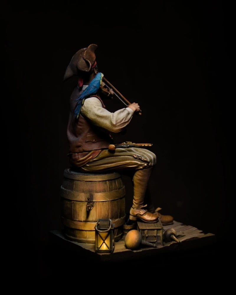 1/24 Pirate Musician with Violin, Resin Model Figure Kit, Historical Theme, Unassembled and Unpainted