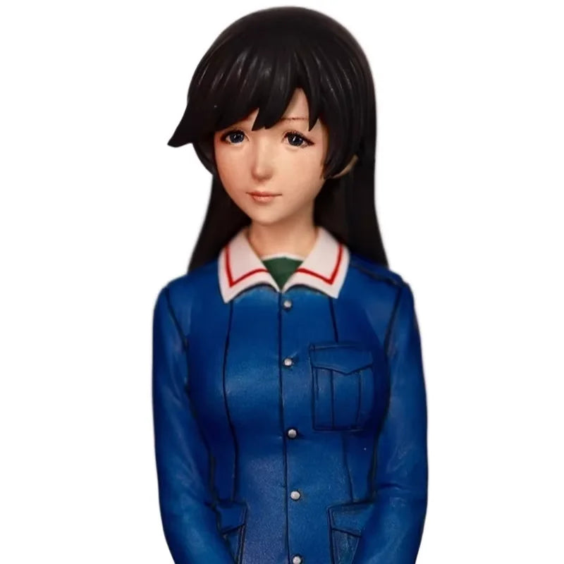1/12 Long-Haired Anime Schoolgirl in Blue Sailor Uniform, Resin Model Figure Kit, Anime Theme, Unassembled and Unpainted