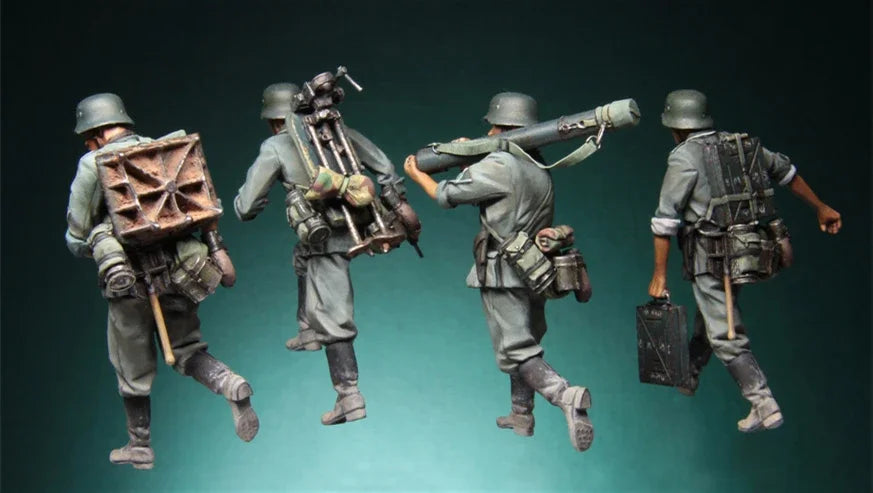 1/35 WWI Mortar Crew, 16 Figures, Resin Model Figure Kit, Unassembled and Unpainted
