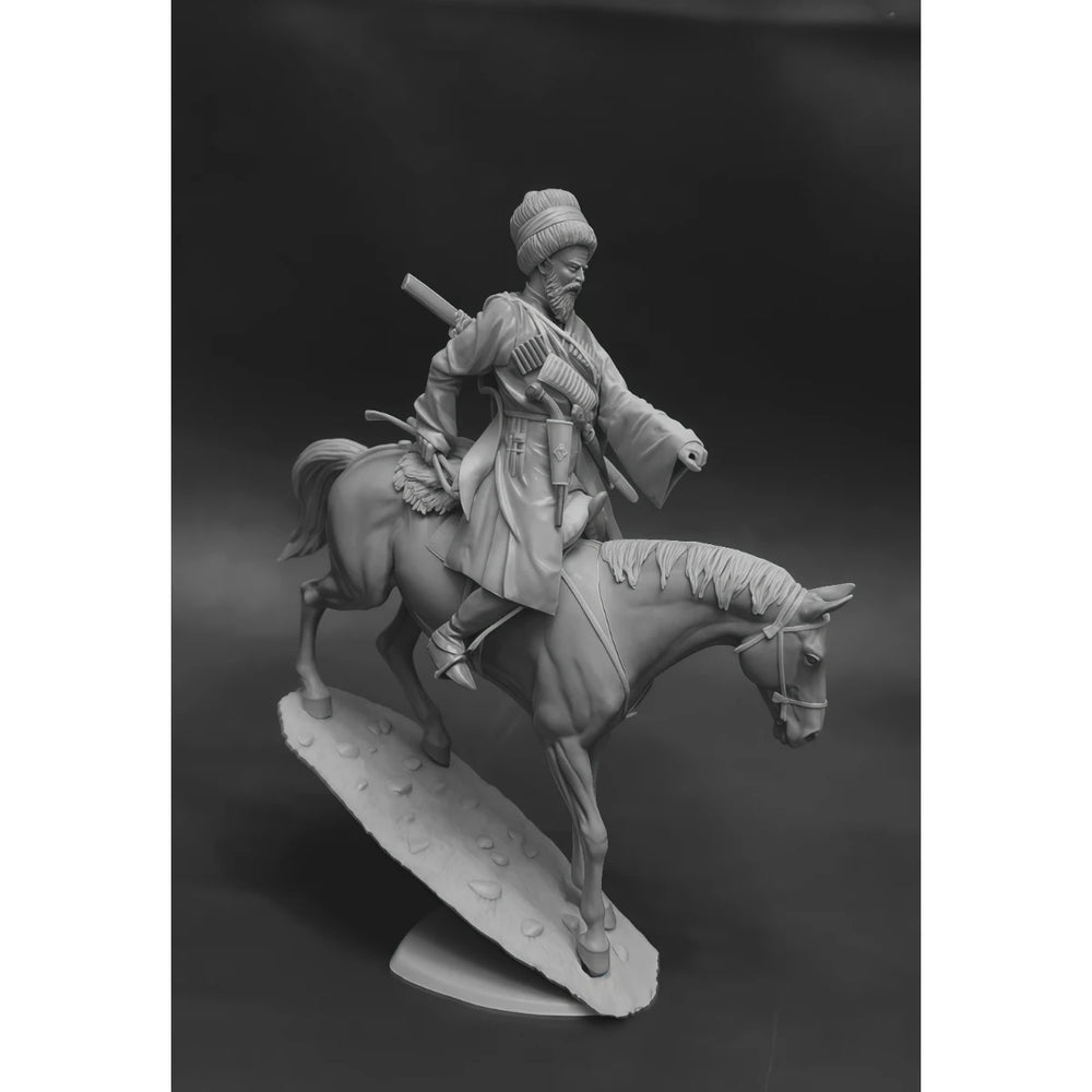 54mm Caucasian Highlander Cavalry, Resin Model Figure Kit, Military Theme, Unassembled and Unpainted